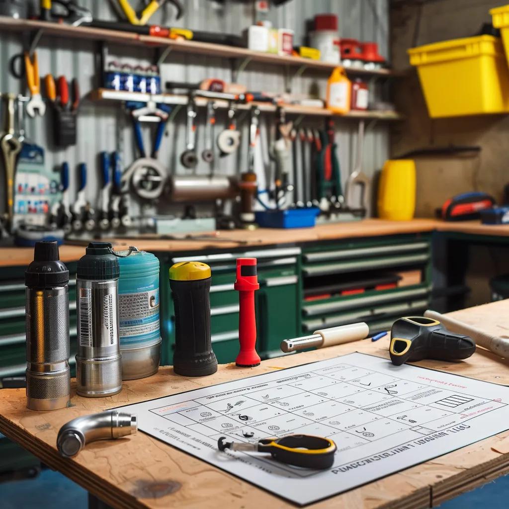 Garage door maintenance checklist with tools, promoting proactive upkeep and longevity