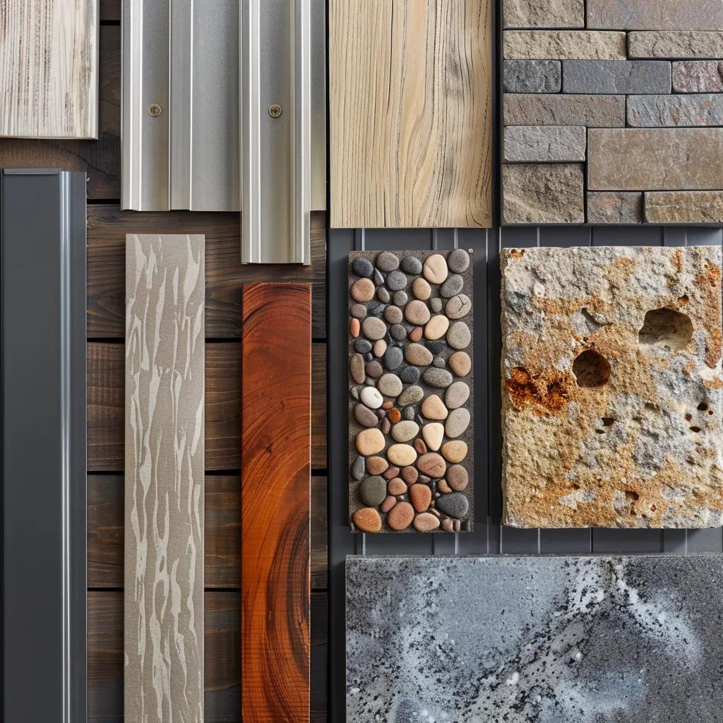 Close-up of durable materials for garage doors suitable for coastal conditions