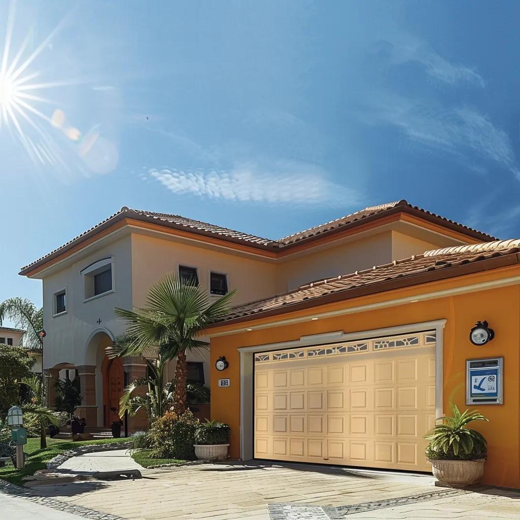 Insulated garage door showcasing energy efficiency features in a Naples home